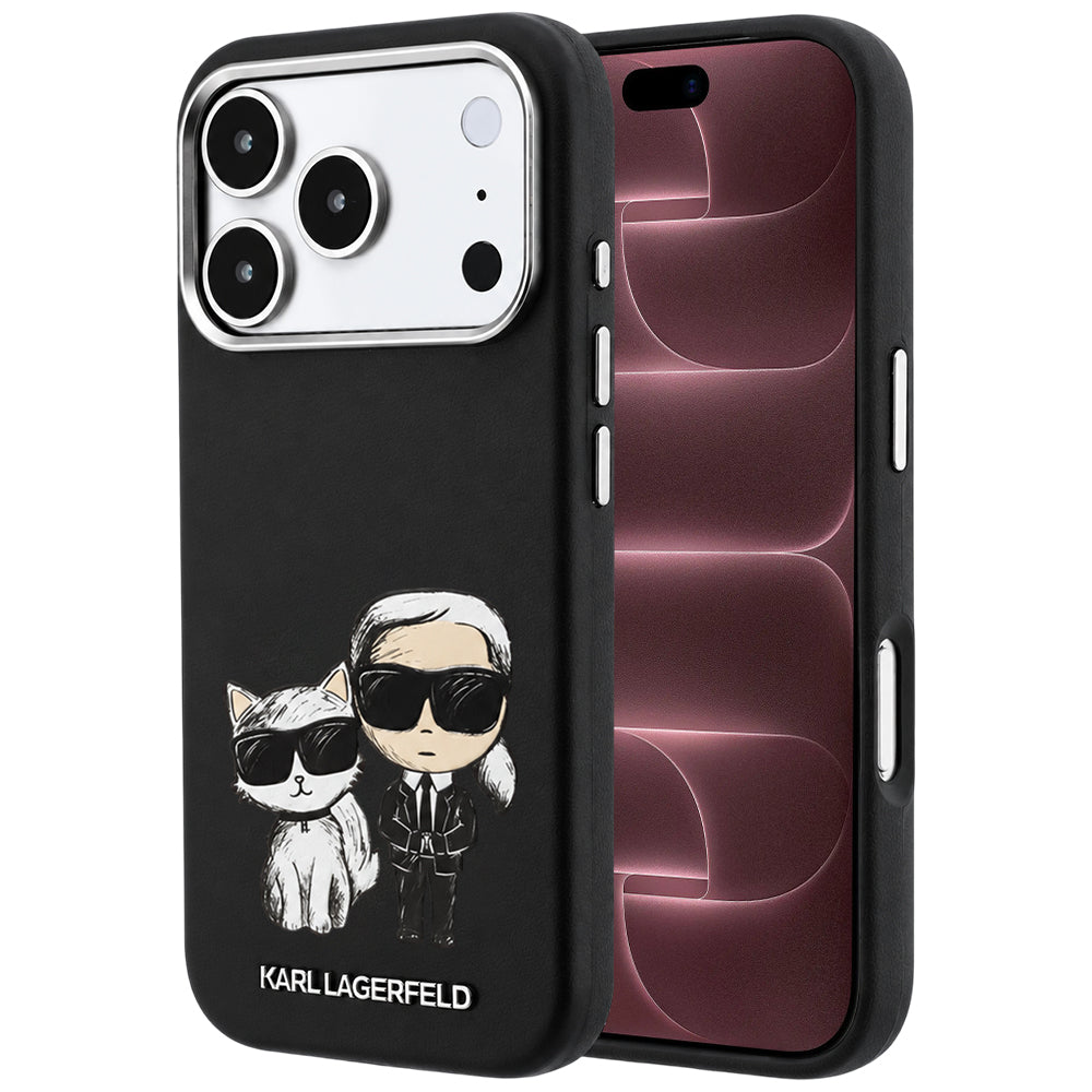 MagSafe-Hülle für Apple iPhone 18 Pro Max / 17 Pro Max, Karl Lagerfeld, KC Bodies Sketch, Schwarz