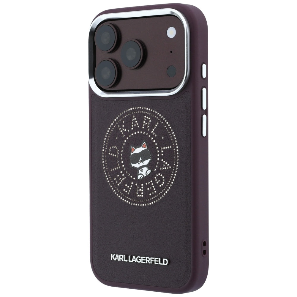 MagSafe Case for Apple iPhone 18 Pro Max / 17 Pro Max, Karl Lagerfeld, Point and Choupette Sketch, Burgundy