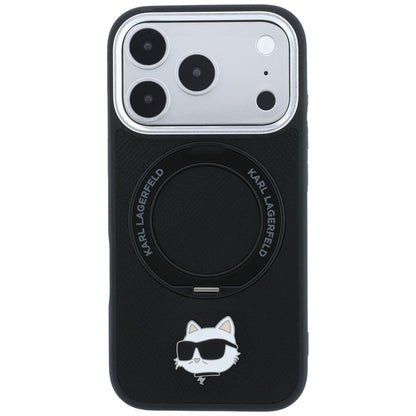 MagSafe-Hülle für Apple iPhone 18 Pro Max / 17 Pro Max, Karl Lagerfeld, Ring Stand 360 Choupette Pin, Schwarz