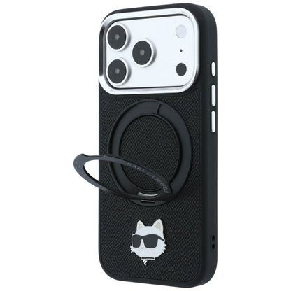 MagSafe-Hülle für Apple iPhone 18 Pro Max / 17 Pro Max, Karl Lagerfeld, Ring Stand 360 Choupette Pin, Schwarz