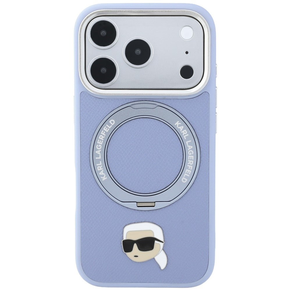 MagSafe-Hülle für Apple iPhone 18 Pro Max / 17 Pro Max, Karl Lagerfeld, Ring Stand 360 Karl Pin, Blau