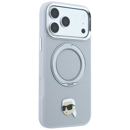 MagSafe-Hülle für Apple iPhone 18 Pro Max / 17 Pro Max, Karl Lagerfeld, Ring Stand 360 Karl Pin, Grau