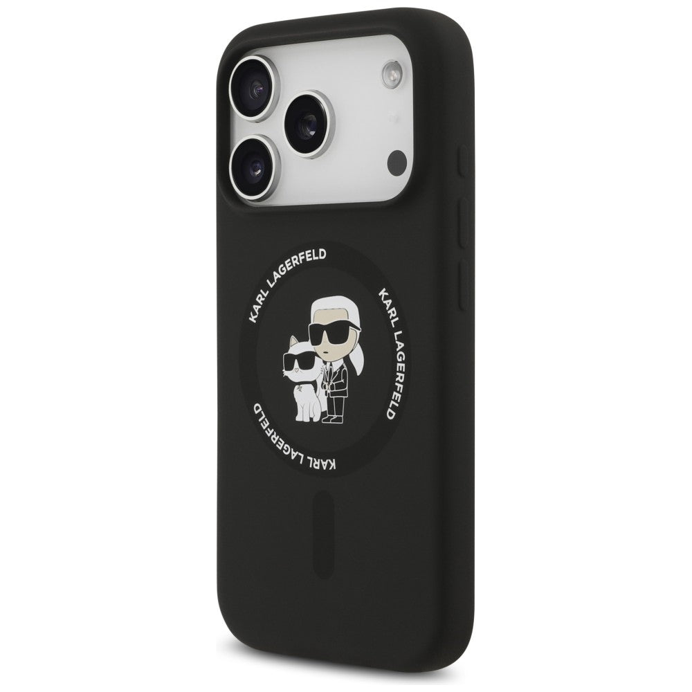 MagSafe-Hülle für Apple iPhone 18 Pro Max / 17 Pro Max, Karl Lagerfeld, Silikonring Karl & Choupette, Schwarz