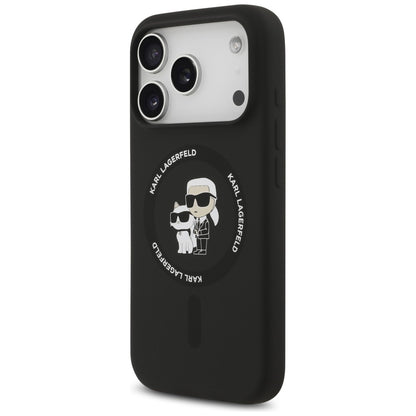 MagSafe-Hülle für Apple iPhone 18 Pro Max / 17 Pro Max, Karl Lagerfeld, Silikonring Karl & Choupette, Schwarz