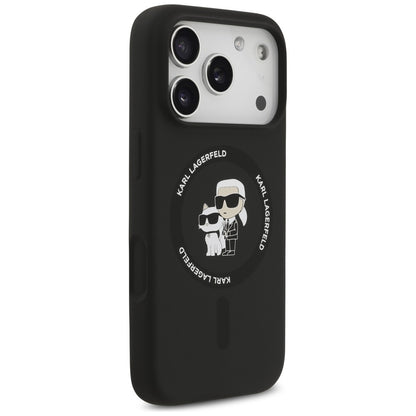 MagSafe-Hülle für Apple iPhone 18 Pro Max / 17 Pro Max, Karl Lagerfeld, Silikonring Karl & Choupette, Schwarz