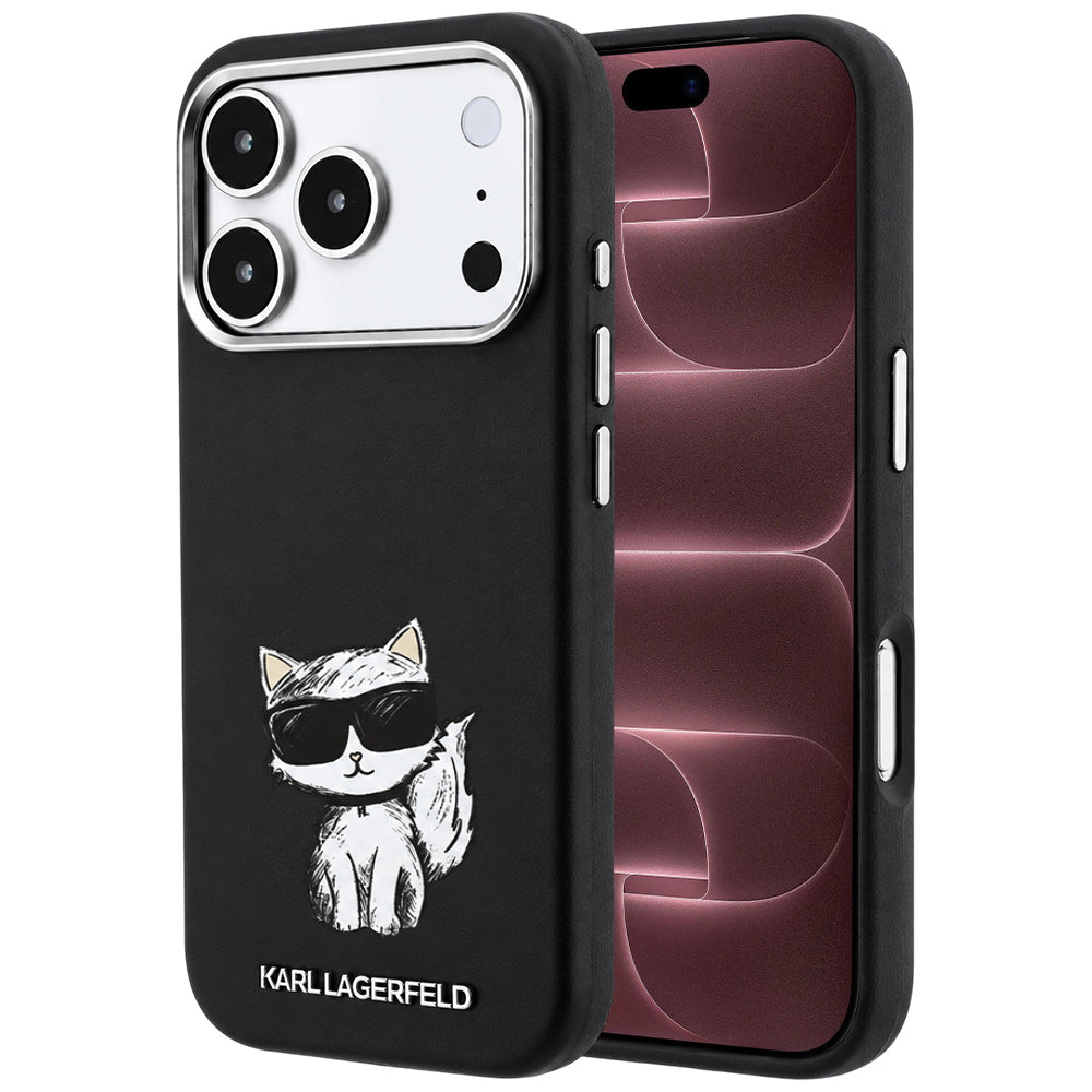 MagSafe Case for Apple iPhone 18 Pro Max / 17 Pro Max, Karl Lagerfeld, Smooth Choupette Sketch, Black
