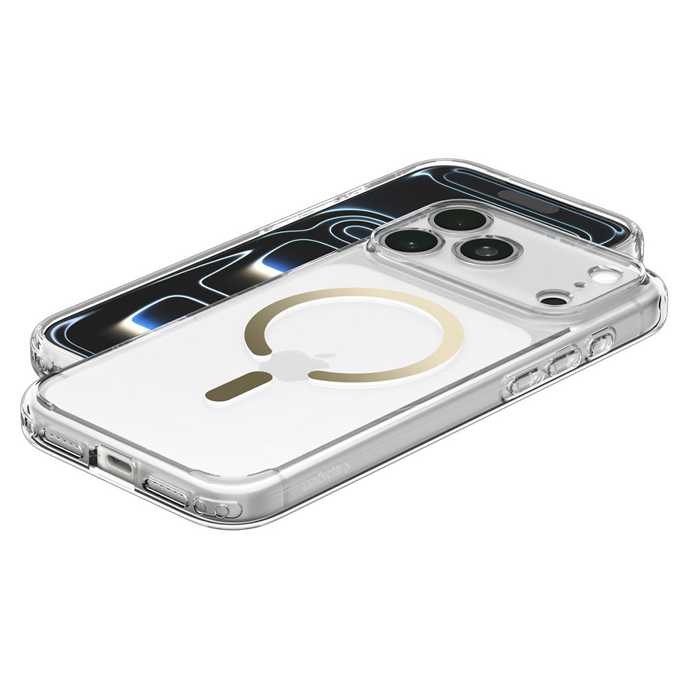 MagSafe-Hülle für Apple iPhone 18 Pro Max / 17 Pro Max, Spigen, Ultra Hybrid, Transparentes Gold ACS12120