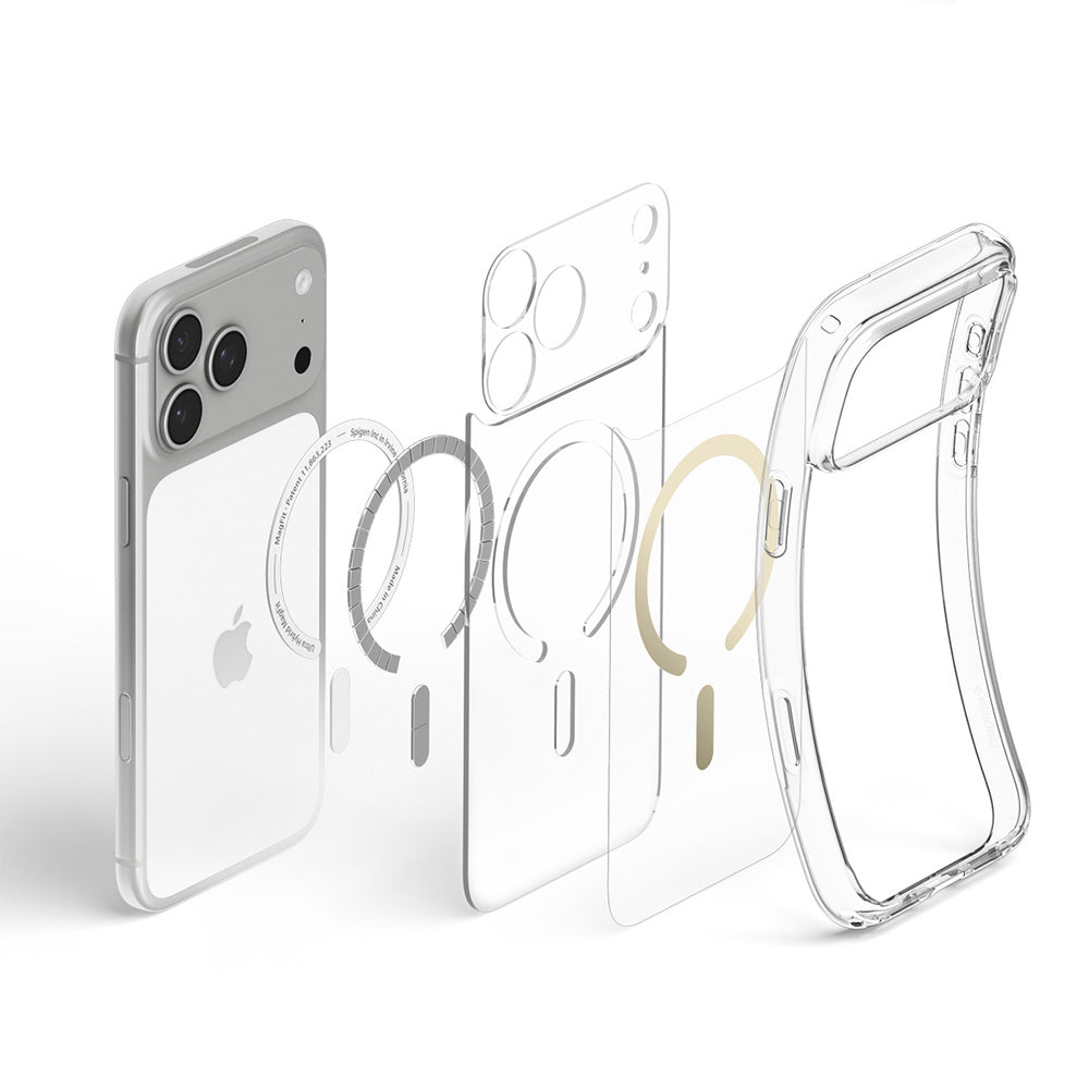 MagSafe-Hülle für Apple iPhone 18 Pro Max / 17 Pro Max, Spigen, Ultra Hybrid, Transparentes Gold ACS12120
