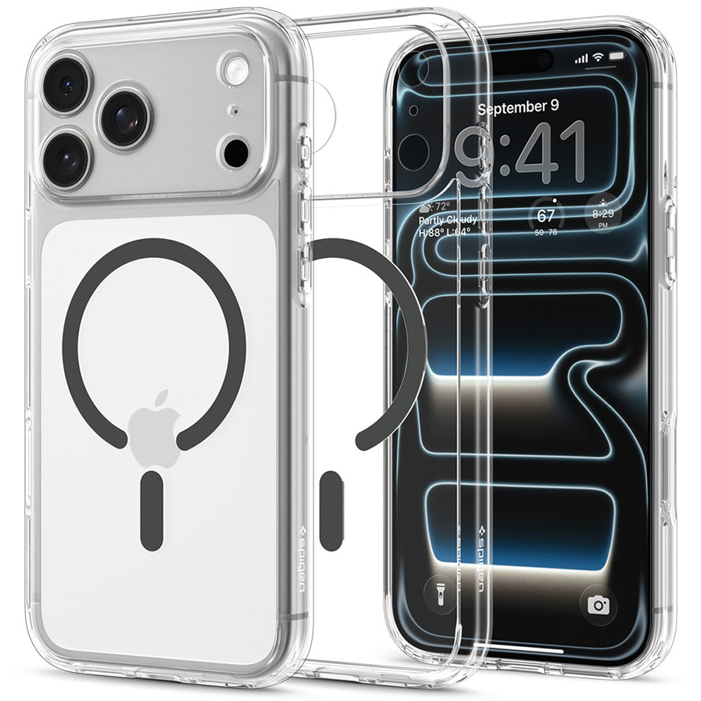 MagSafe-Hülle für Apple iPhone 18 Pro Max / 17 Pro Max, Spigen, Ultra Hybrid, Transparent Grau ACS12119