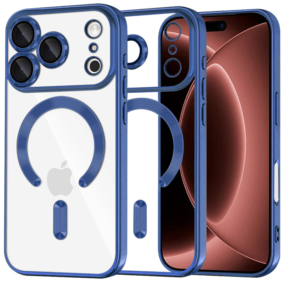 MagSafe Case for Apple iPhone 18 Pro Max / 17 Pro Max, Techsuit, Luxury Crystal, Dark Blue