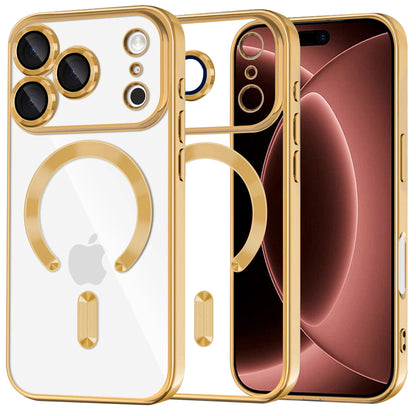 MagSafe Case for Apple iPhone 18 Pro Max / 17 Pro Max, Techsuit, Luxury Crystal, Gold