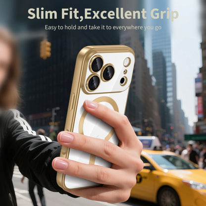 MagSafe Case for Apple iPhone 18 Pro Max / 17 Pro Max, Techsuit, Luxury Crystal, Gold