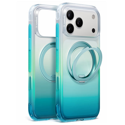 MagSafe-Hülle für Apple iPhone 18 Pro Max / 17 Pro Max, Torras, Ostand O3 Air Gradient, Grün Blau