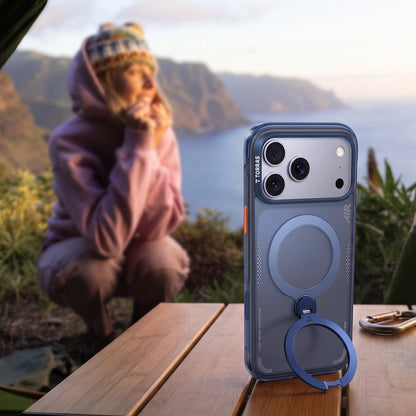 MagSafe-Hülle für Apple iPhone 18 Pro Max / 17 Pro Max, Torras, Ostand Q3 Air, Dunkelblau