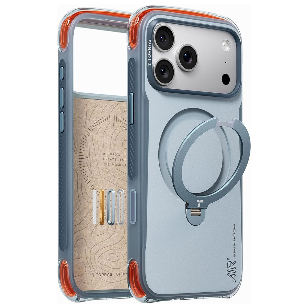 MagSafe-Hülle für Apple iPhone 18 Pro Max / 17 Pro Max, Torras, Ostand Q3 Air Pro, Blau