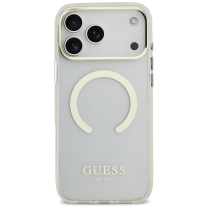 MagSafe Case for Apple iPhone 18 Pro Max, Guess, Metal Outline, Gold
