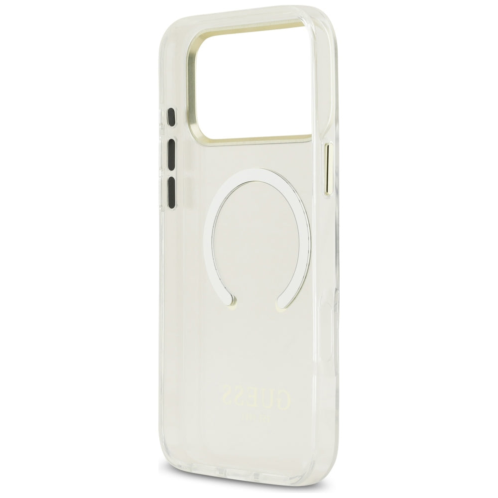 MagSafe Case for Apple iPhone 18 Pro Max, Guess, Metal Outline, Gold