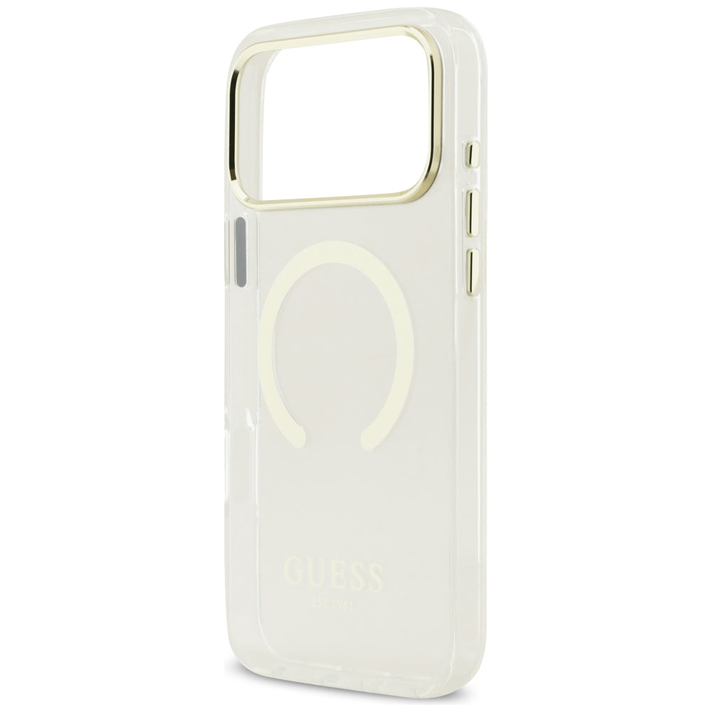 MagSafe Case for Apple iPhone 18 Pro Max, Guess, Metal Outline, Gold