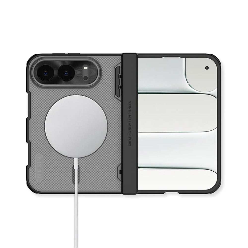 MagSafe-Hülle für Apple iPhone Duo, Nillkin, Super Frosted Shield, Schwarz, transparent und satiniert