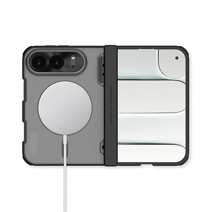 MagSafe-Hülle für Apple iPhone Duo, Nillkin, Super Frosted Shield, Schwarz, transparent und satiniert