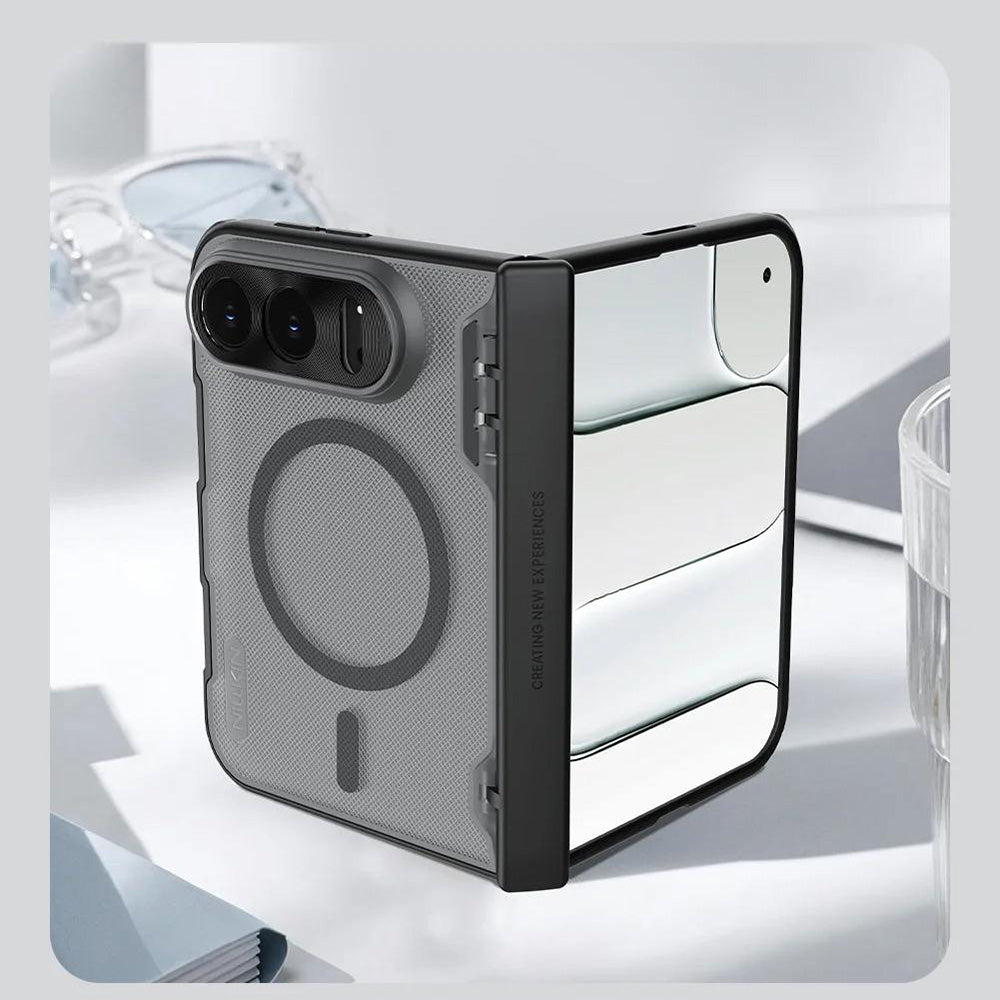 MagSafe-Hülle für Apple iPhone Duo, Nillkin, Super Frosted Shield, Schwarz, transparent und satiniert