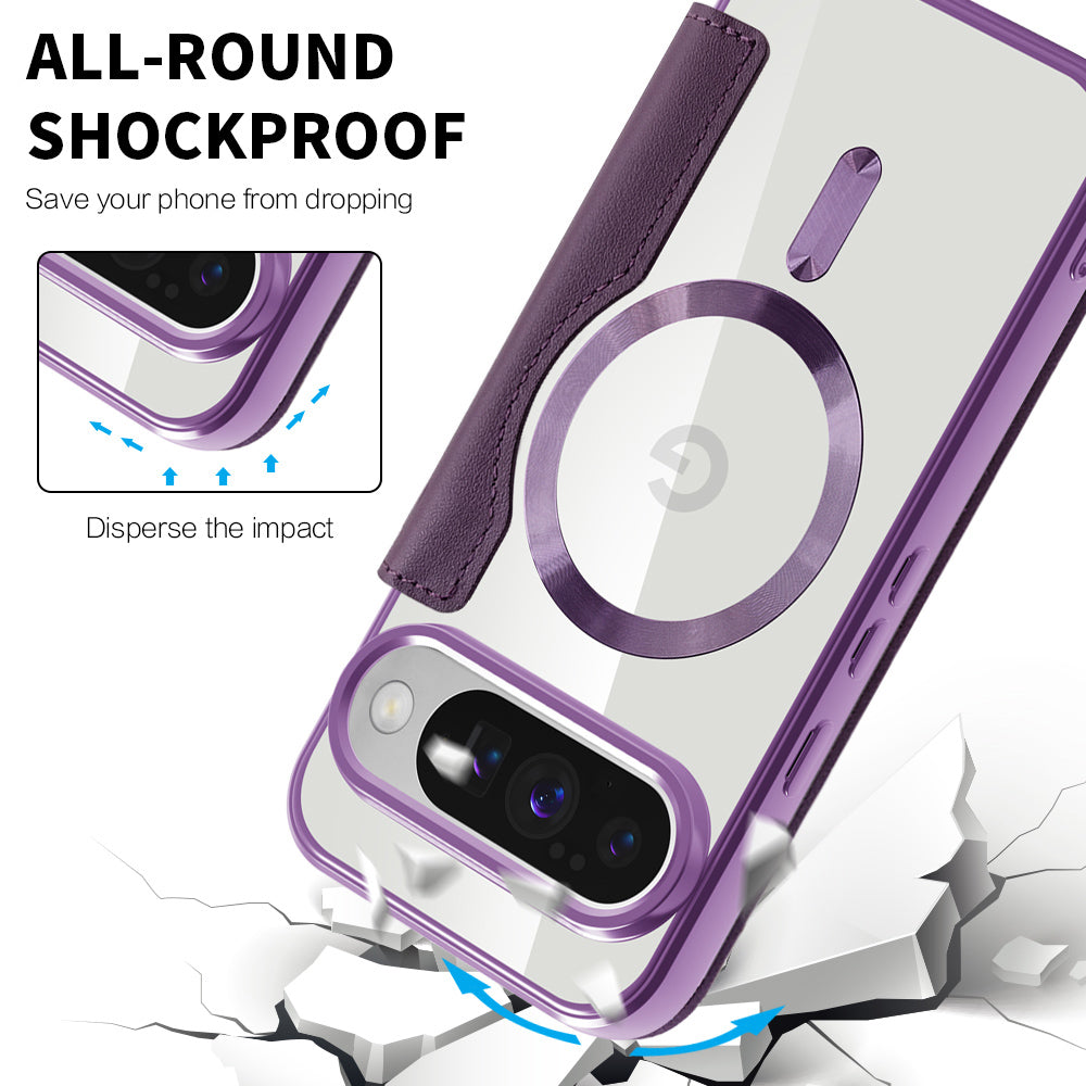 MagSafe Case for Google Pixel 10 Pro XL, Techsuit, SmartMag Book, Purple