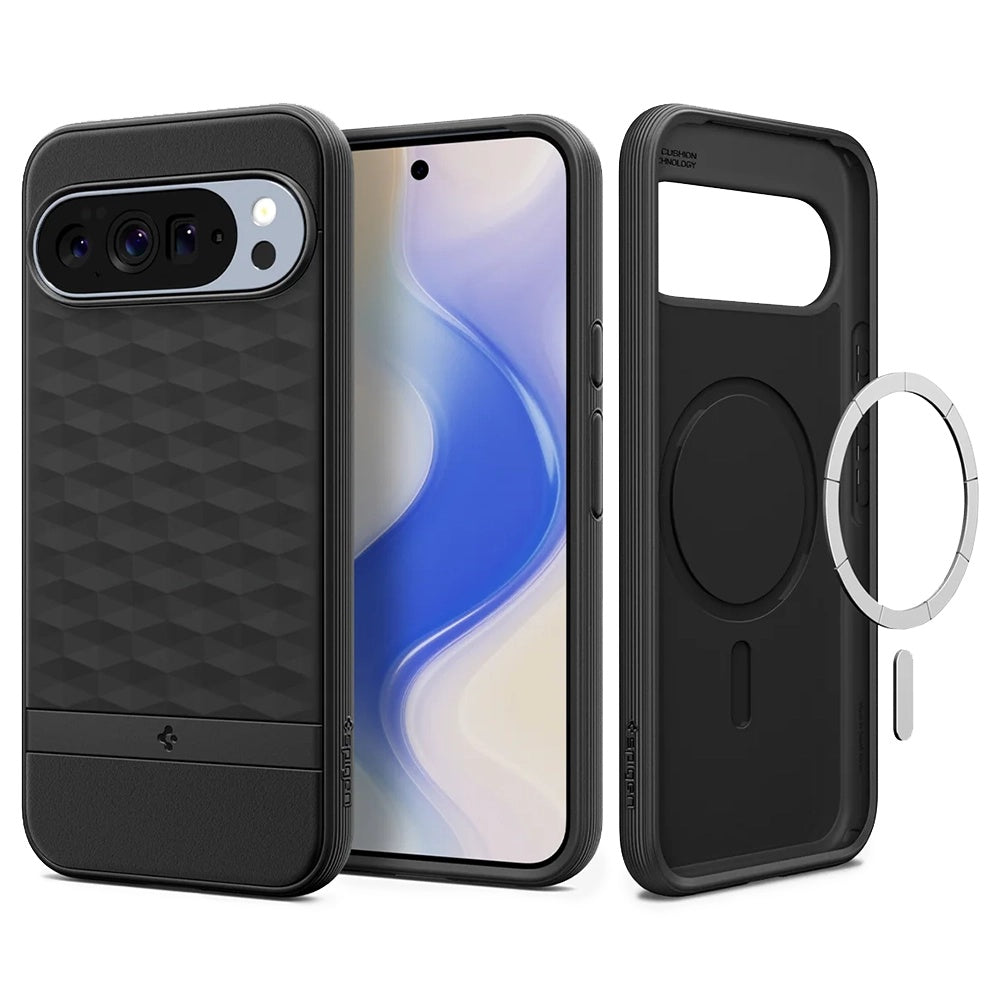 MagSafe Hülle für Google Pixel 10 Pro XL, Spigen, Caseology Parallax, Mattschwarz ACS09731