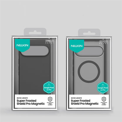 MagSafe-Hülle für Google Pixel 11 Pro, Nillkin, Super Shield Pro, Schwarz Transparent Satiniert
