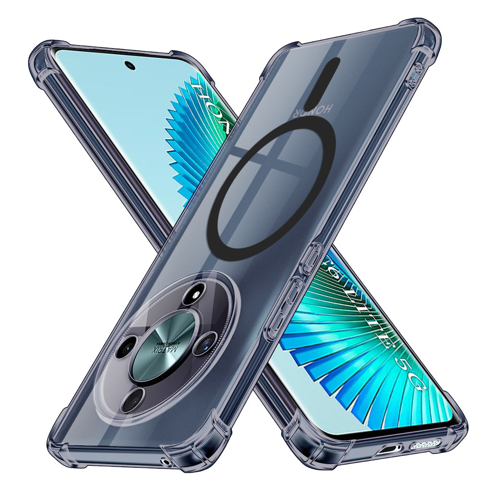 MagSafe-Hülle für Honor Magic6 Lite, Techsuit, stoßfest transparent, rauchfarben