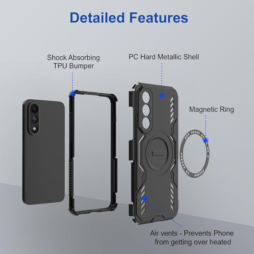 MagSafe Hülle für Huawei nova 14 Pro, Techsuit, ArmorMag, Schwarz