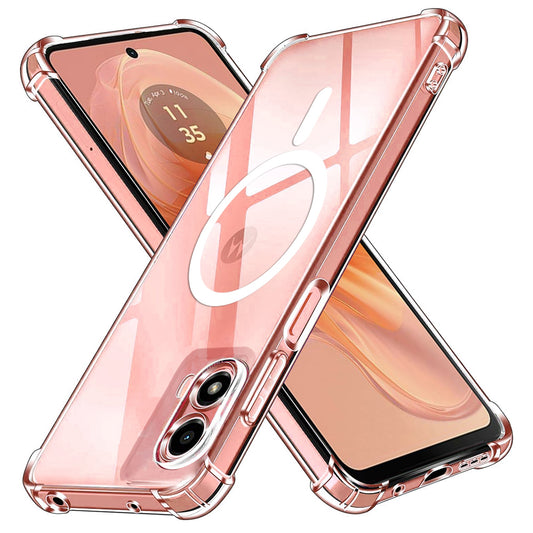 MagSafe-Hülle für Motorola Moto G04s / E14 / G04 / G24, Techsuit, stoßfest, transparent