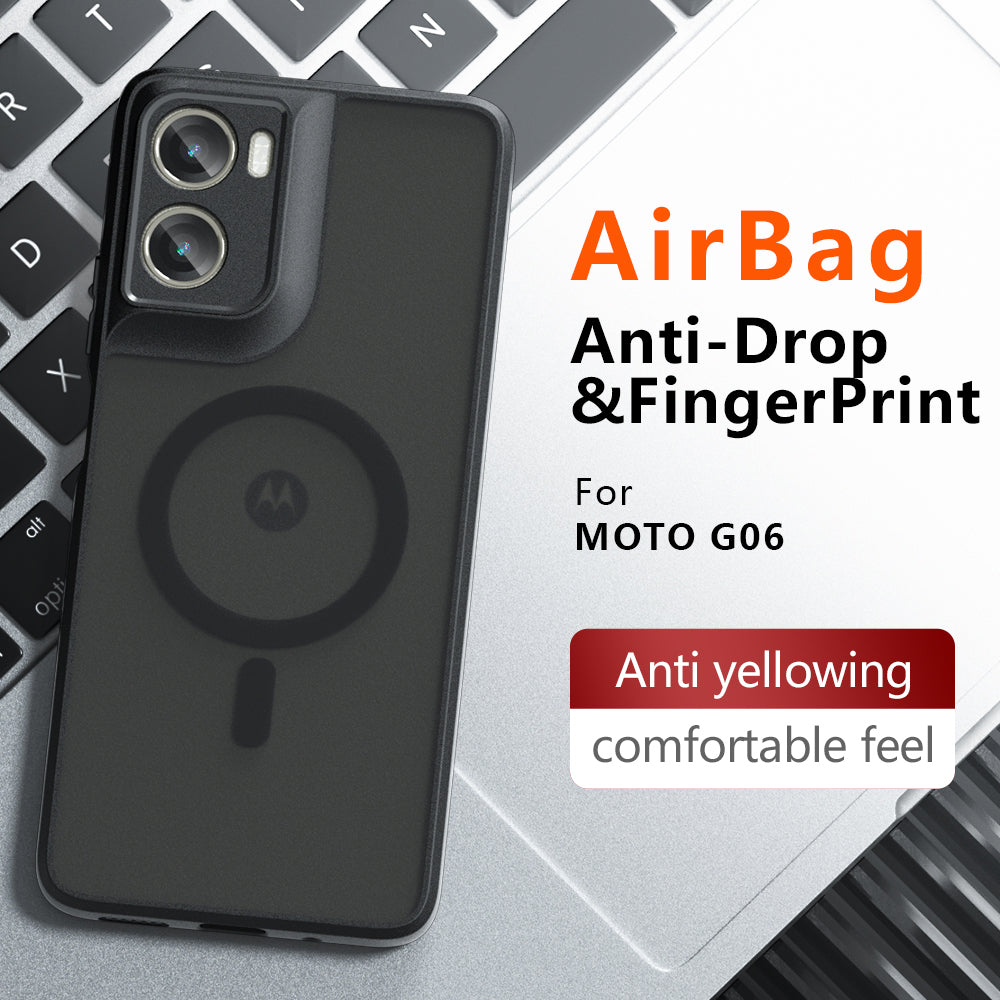 MagSafe Hülle für Motorola Moto G06, Techsuit, PureFrost, Satinschwarz