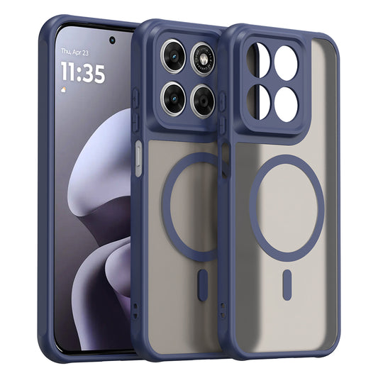 MagSafe-Hülle für Motorola Moto G87 / G77 / G67, Techsuit, HaloFrost II, Marineblau