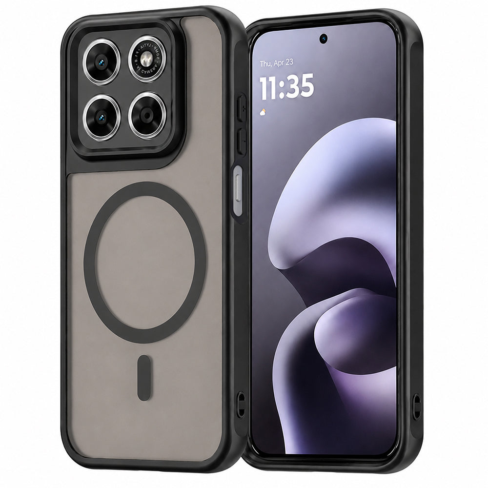 MagSafe-Hülle für Motorola Moto G87 / G77 / G67, Techsuit, HaloFrost II, Schwarz