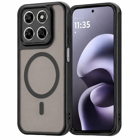MagSafe-Hülle für Motorola Moto G87 / G77 / G67, Techsuit, HaloFrost II, Schwarz