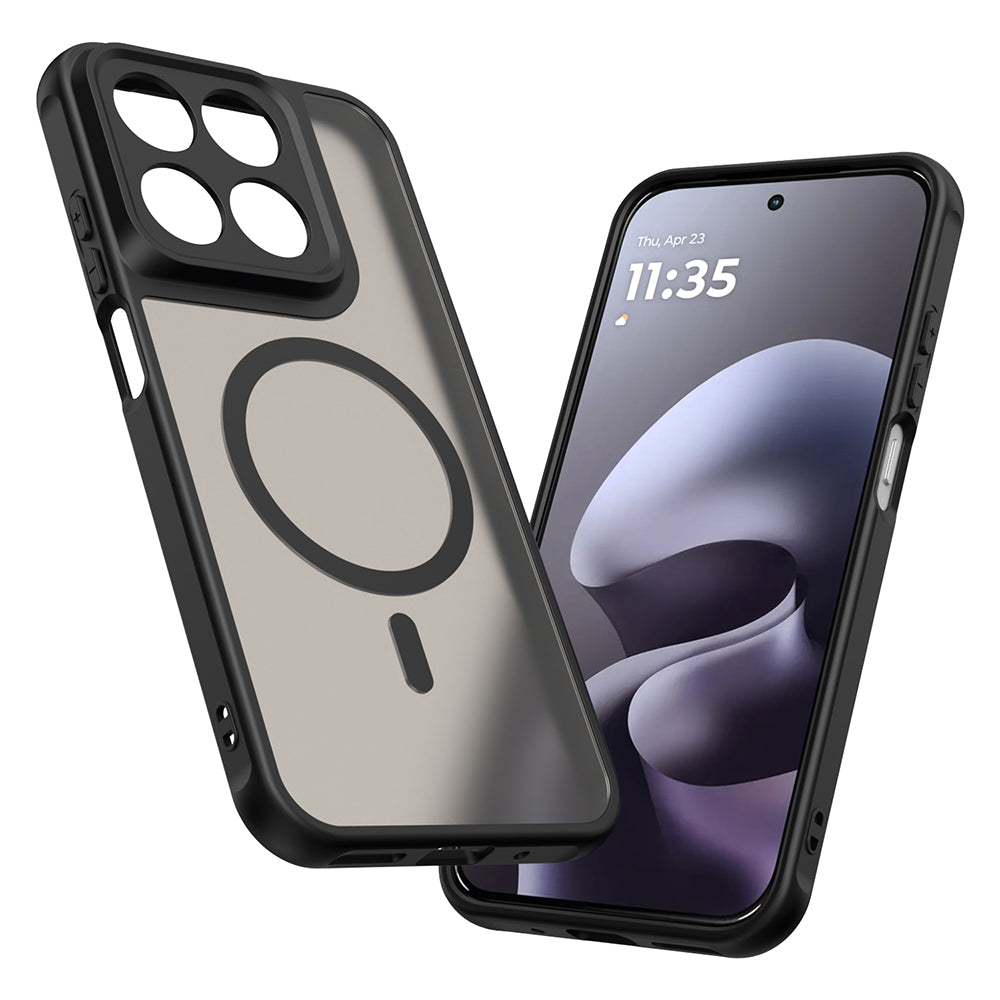 MagSafe-Hülle für Motorola Moto G87 / G77 / G67, Techsuit, HaloFrost II, Schwarz