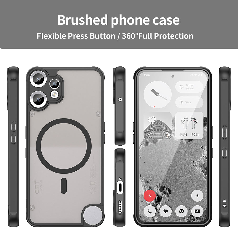 MagSafe-Hülle für Nothing CMF Phone 2 Pro, Techsuit, HaloFrost II, Schwarz