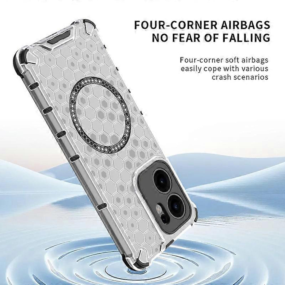 MagSafe Case for Oppo Reno13 FS 5G / Reno13 F 4G / Reno13 F, Techsuit, HoneyComb Shield, White