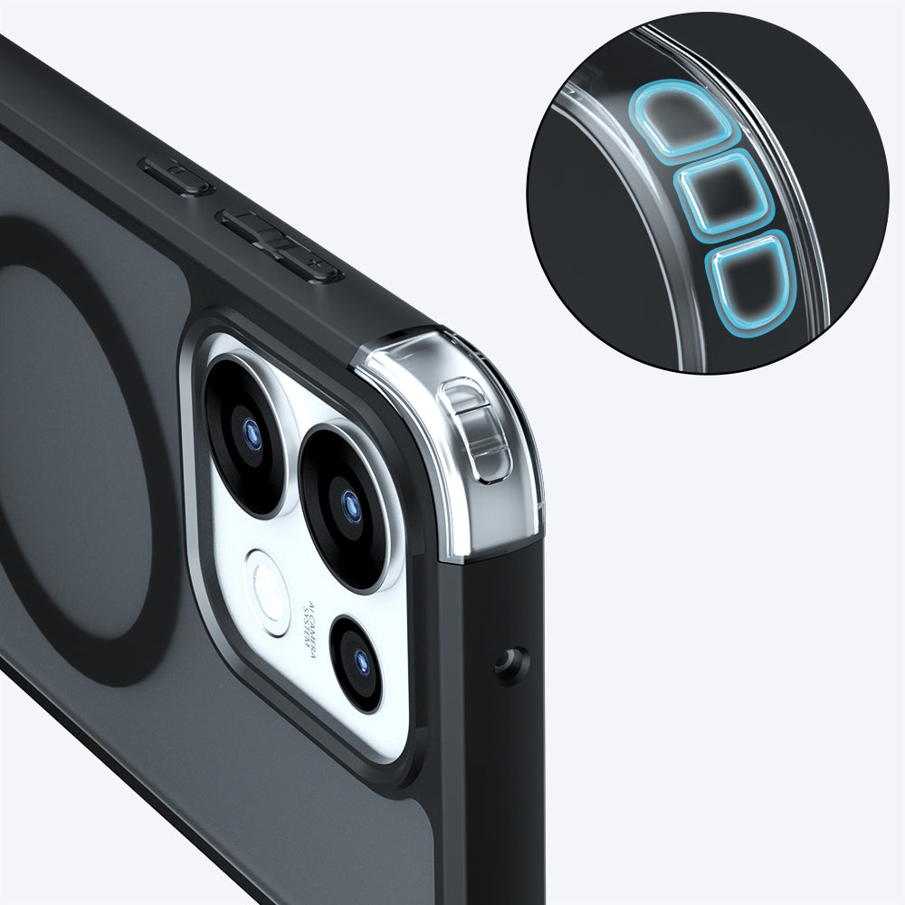 MagSafe-Hülle für Oppo Reno16 Pro, Techsuit, PureFrost, Satin Schwarz