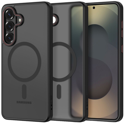 MagSafe Case for Samsung Galaxy S26 S942, Tech-Protect, Magcam, Matte Black Red