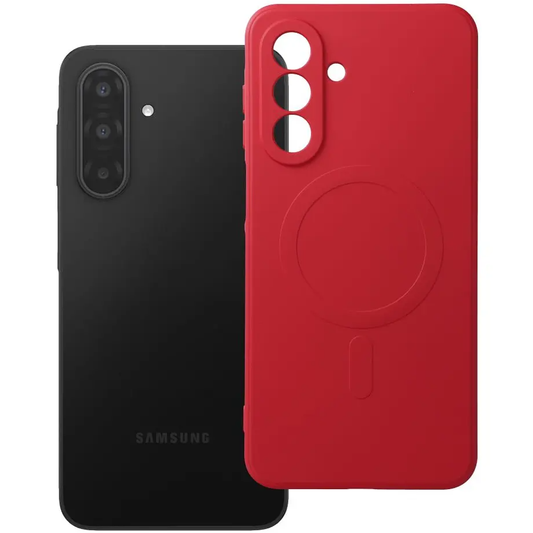 MagSafe Hülle für Samsung Galaxy A18 / A17 4G / A17 5G, OEM, Silikon Mag, Rot