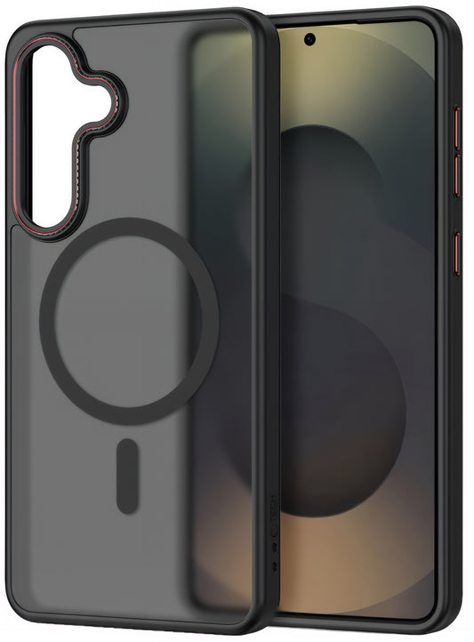 MagSafe Case for Samsung Galaxy S26 S942, Tech-Protect, Magcam, Matte Black Red
