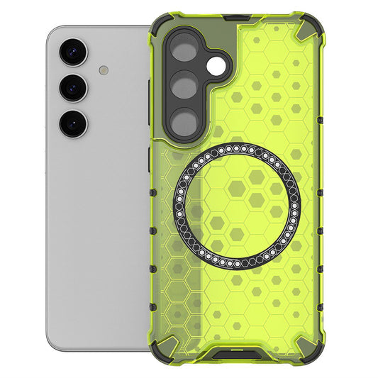 MagSafe-Hülle für Samsung Galaxy S25 S931, Techsuit, HoneyComb Shield, Grün