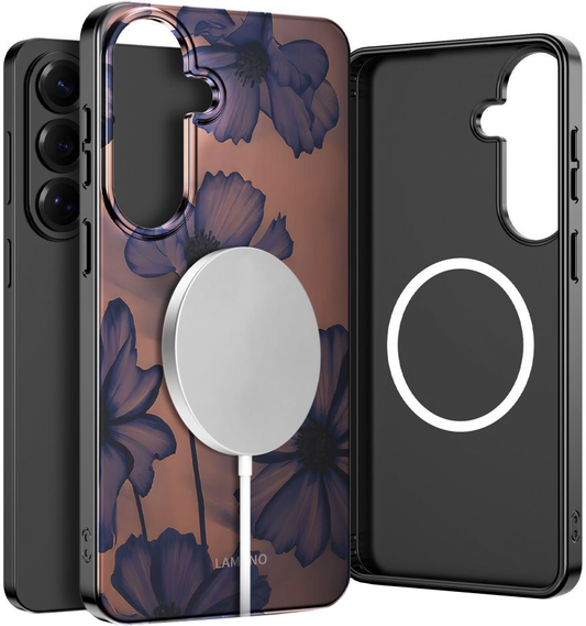 MagSafe Case for Samsung Galaxy S26 S942, Tech-Protect, Lamano Velvet Night, Black