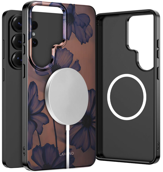 MagSafe Case for Samsung Galaxy S26 Ultra S948, Tech-Protect, Lamano Velvet Night, Black