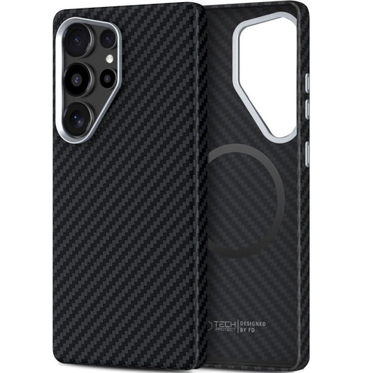 MagSafe Case for Samsung Galaxy S25 Ultra S938, Tech-Protect, Ion Carbon, Black
