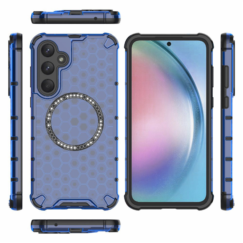 MagSafe Case for Samsung Galaxy A26 A266, Techsuit, HoneyComb Shield, Blue