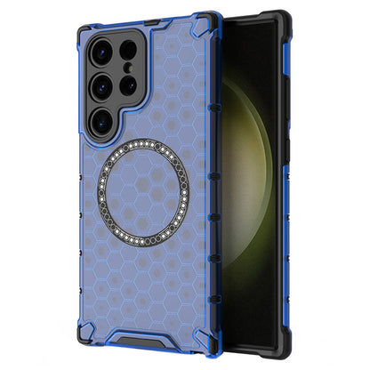 MagSafe Case for Samsung Galaxy S25 Ultra S938, Techsuit, HoneyComb Shield, Blue