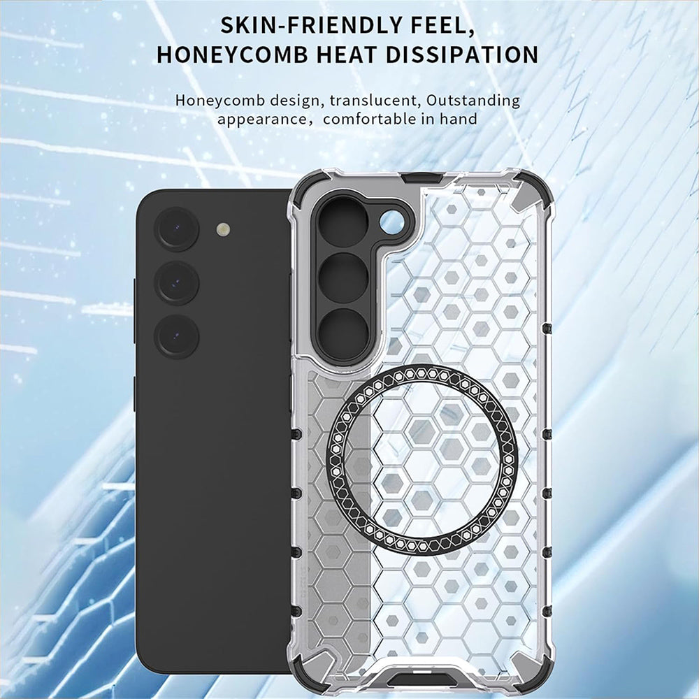 MagSafe-Hülle für Samsung Galaxy A05 A055, Techsuit, HoneyComb Shield, Weiß