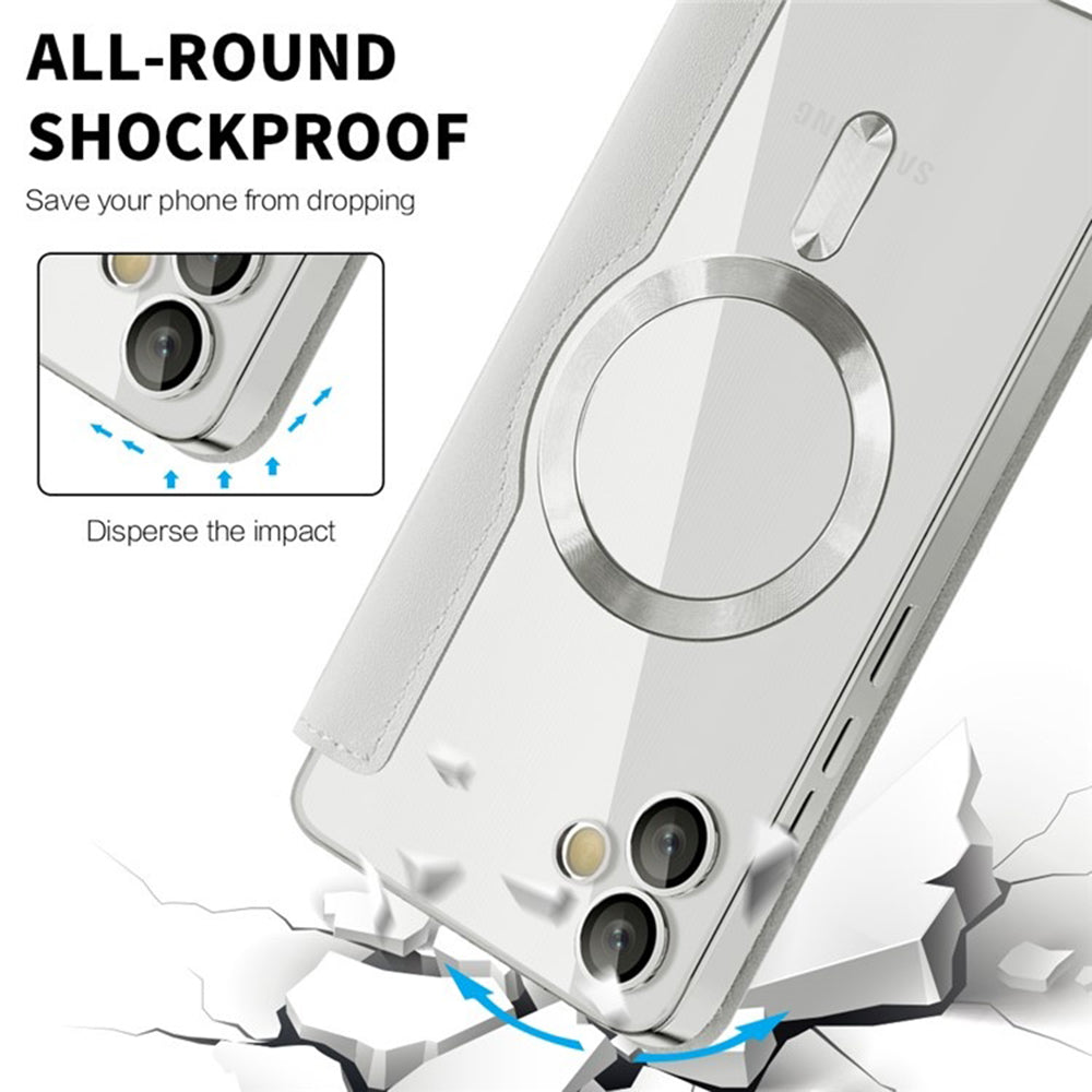 MagSafe-Hülle für Samsung Galaxy A05 A055, Techsuit, SmartMag Book, Grau